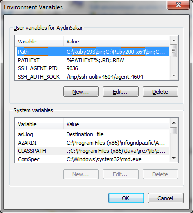 Environment Variables in Windows 7
